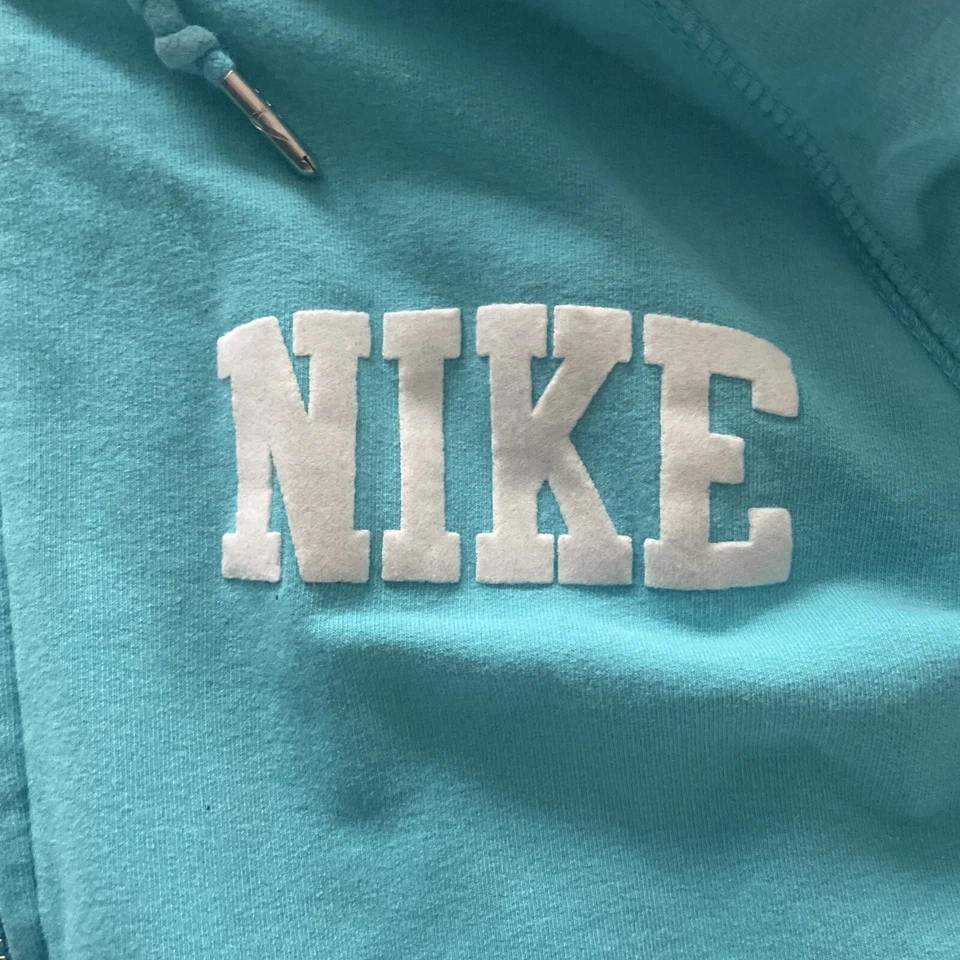 Sudadera con Capucha Nike Cremallera Completa Juvenil Talla Grande Cian Azul Aqua Suéter Logo Foto 4 de 4