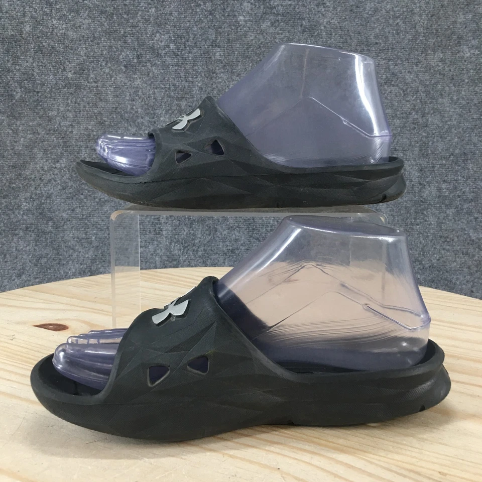 Sandalias Under Armour para mujer 6 taquillas 3 deslizables negras sin cordones cómodas punta abierta planas Foto 2 de 4