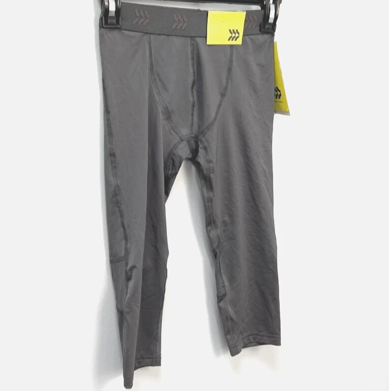 Calça meia-calça All In Motion cinza desempenho conforto meninos absorção de umidade média - Imagem 3 de 4