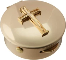 Cathedral Art Metal (Abbey & CA Gift) Polished Brass PYX 1.5"x1.5"x.5", 