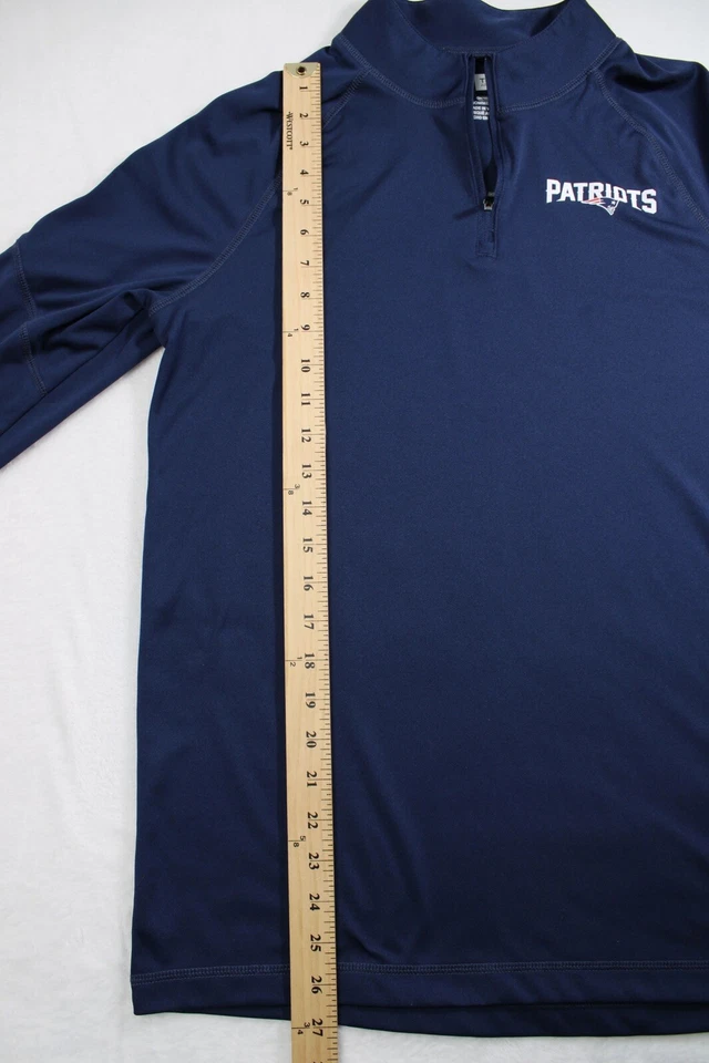 NFL Team Apparel New England Patriots Quarter Zip Blue Pullover Shirt Medium - Image 4 of 4