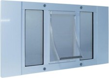 Aluminum Sash Window Pet Door,Adjustable to Fit Window Widths from 33" to 38"