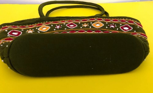 2 India handmade purses- orange quilted small handbags-embroidered mirrors - Picture 7 of 7