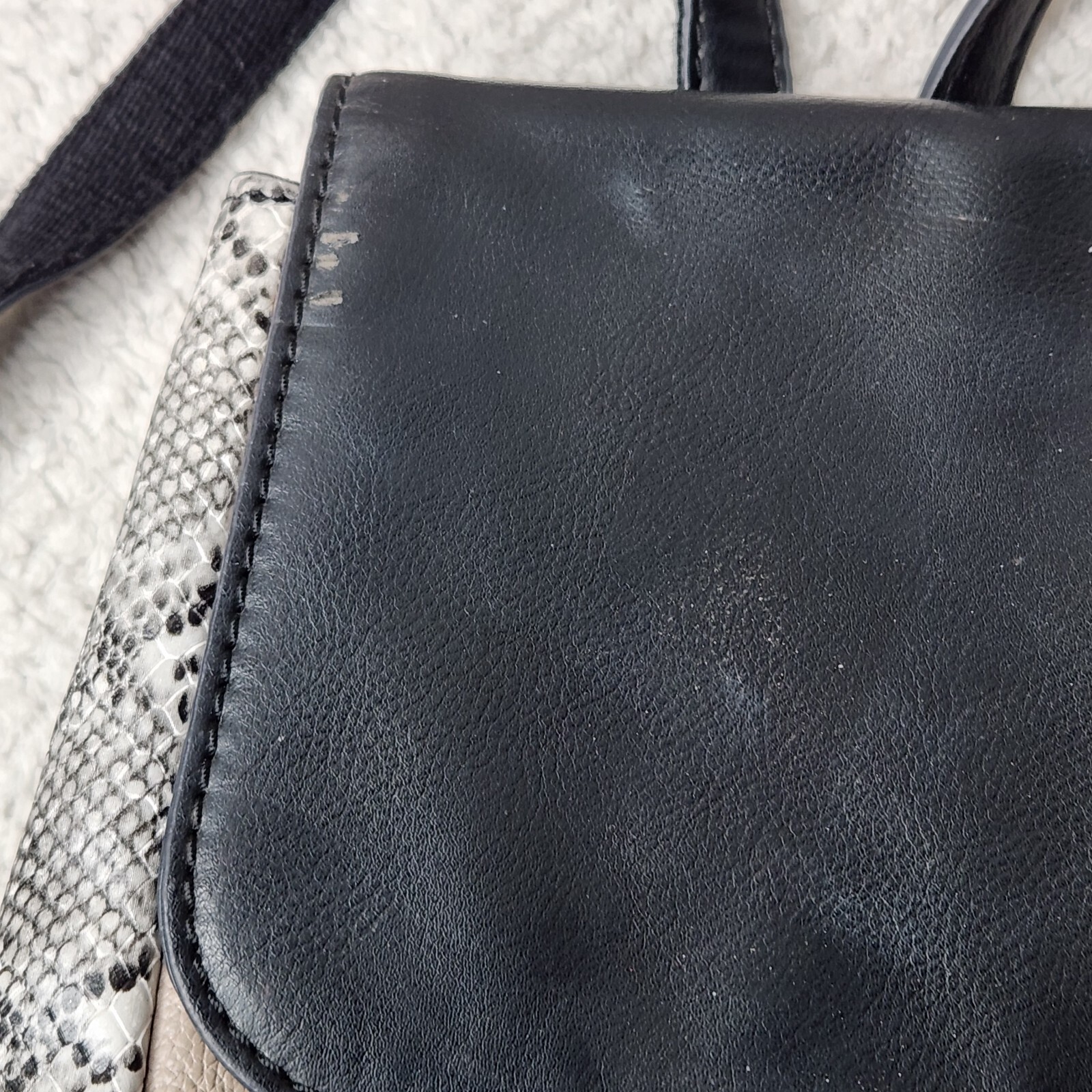 Fossil Backpack Claire Patchwork Black Python Sna… - image 2