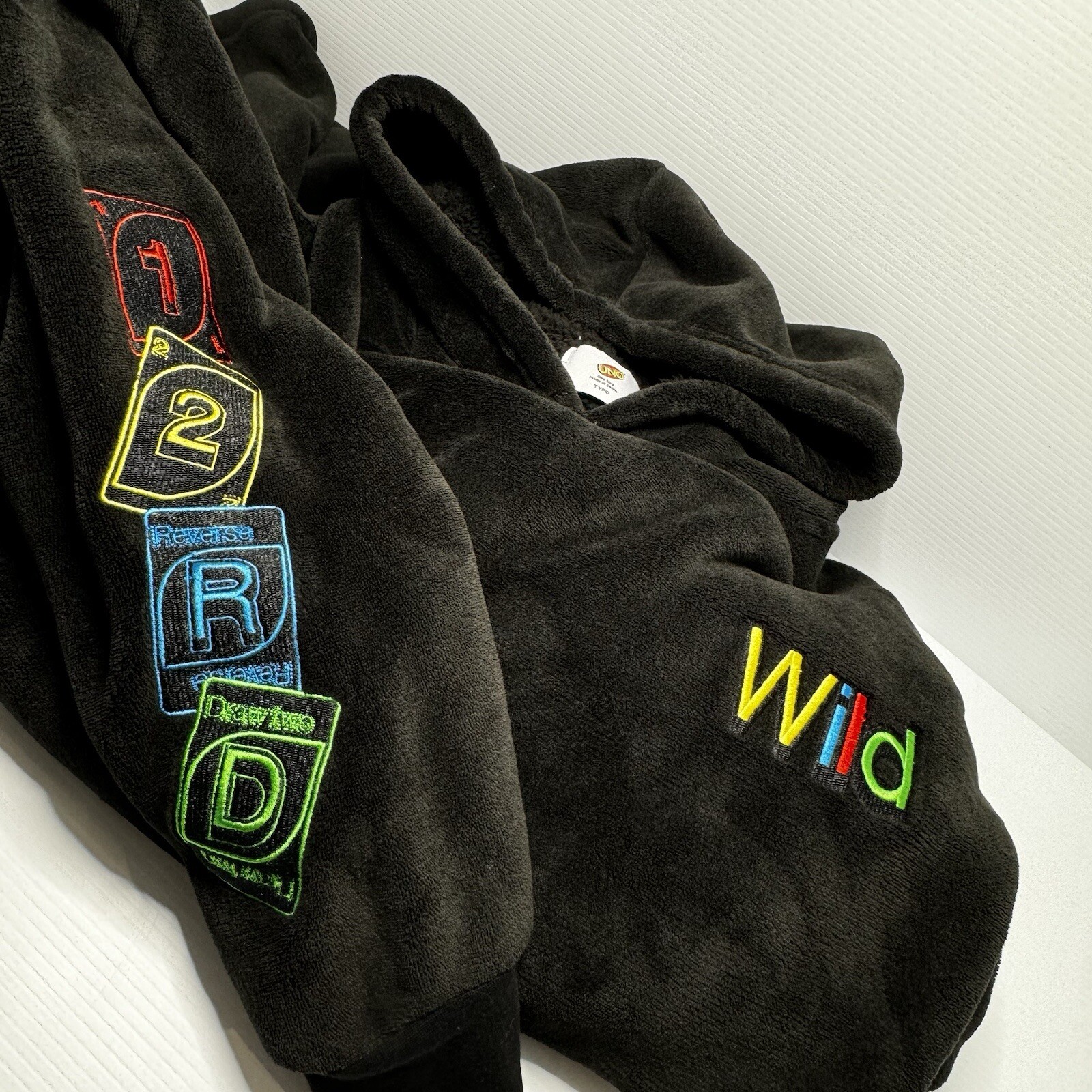 UNO Wildcard Black Oversized Hoodie Typo - One Size Preloved