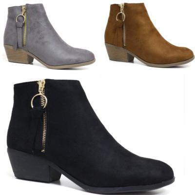 LADIES WOMENS CHELSEA DESERT BOOTS FAUX SUEDE COMFORT WALKING ANKLE WEDGE SHOES