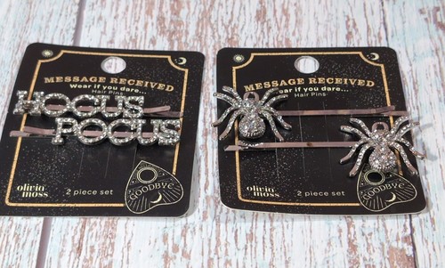 Hocus Pocus 2pcs Hair Pins & 2 Pcs Spider Halloween Hair Pins Brand New 3" - Picture 7 of 8