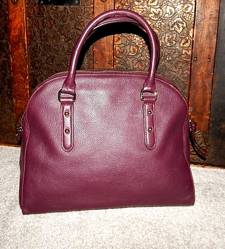 Kate Spade NY Handbag Purse Bag Cedar WKRU5497 S959 Domed Plum Purple Leather