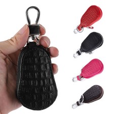 Leather Car Key Chain Ring Keys Holder Pouch Case Wallet Zipper Organizer Bag