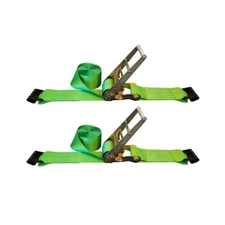 3" x 30' Ratchet Strap w/Flat Hook Heavy Duty Cargo Tie Down Straps WLL 5400 LBS