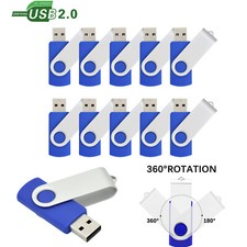10PCS Lot 16GB Blue USB Flash Drive Memory Stick Enough Swivel USB Thumb Drives