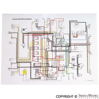 Full Color Wiring Diagram, Porsche 356C/SC (64-65) | eBay 318 ci wiring diagram 