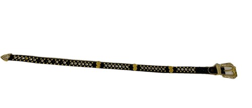 ELITE PREMIUM DESIGNER BEAR BUCKLE BLACK $ RHINESTONE LEATHER KIDS BELT M (BB52) - Picture 8 of 8