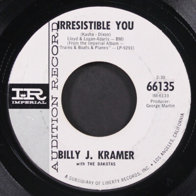 BILLY J. KRAMER & DAKOTAS: twilight time / irresistible you IMPERIAL 7'' Single
