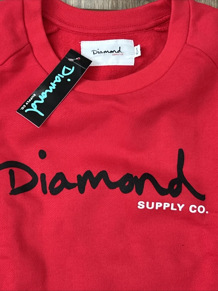 NWT Diamond Supply Co Pullover Sweatshirt, Red, Small - Image 4 of 4