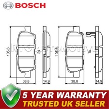 Set pastiglie freno posteriori Bosch adatte a Nissan Juke 2014-2018 + altri modelli