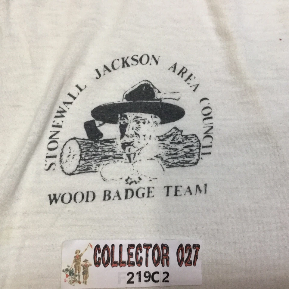 Бойскаут Stonewall Jackson области совета деревянный значок команды винтажная футболка - Изображение 2 из 4