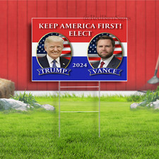 TRUMP VANCE 2024 MAGA FJB Yard Sign Snipe Election