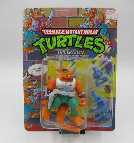 TMNT Triceraton 1990 Playmates Unpunched MOC Sealed Vintage Action Figure