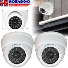 1/2 x DUMMY DOME CCTV SECURITY CAMERA FLASHING INDOOR OUTDOOR FAKE CAM NEW UK