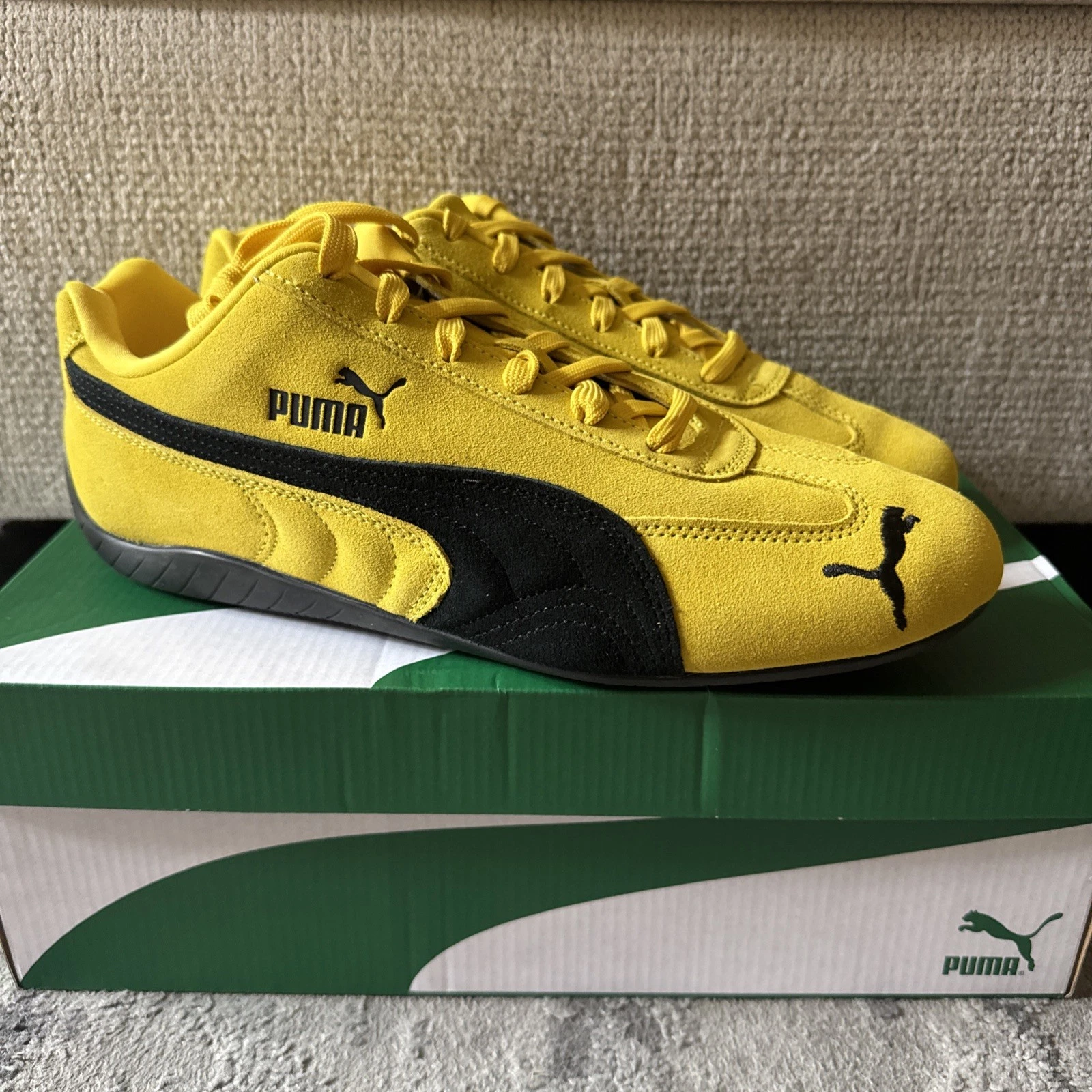 PUMA Speedcat Og Lace Up Mens Yellow Sneakers Casual Shoes 39884619 Sz 10 US