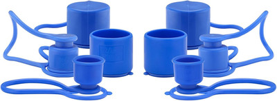 Blue Dust Caps Plugs for 1/2'' Flat Face Hydraulic Quick Connect Couplers, 4 Sets