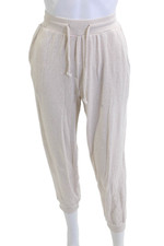 Quince Women Jogger Sweatpants Beige Rayon Polyester Spandex Drawstring Size M