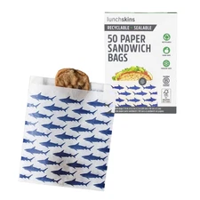 Eco Disposable Sandwich Bags 50 Pack Food Safe Self Adhesive Storage Bags