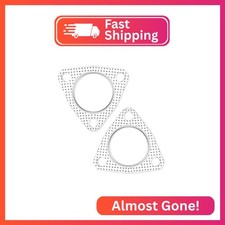 2PCS 2" Exhaust Gasket Set,3-Bolt Exhaust Flange Gasket with High Sealing,Multif