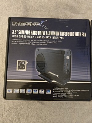 Sabrent 3.5'' SATA/IDE Harddrive Aluminum Enclosure W/Fan NEW OPEN BOX