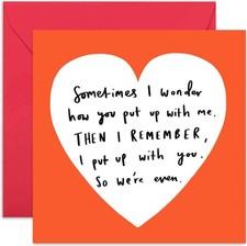 Old English Co. Sometimes I Wonder Anniversary Card - Funny Romantic Valentin...