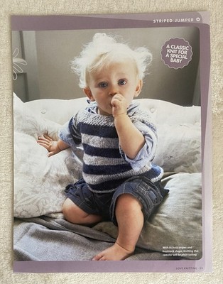 Baby Junge Strickmuster U-Boot-Ausschnitt Pullover Pulli zu machen in Tweed DK Garn Geschenk