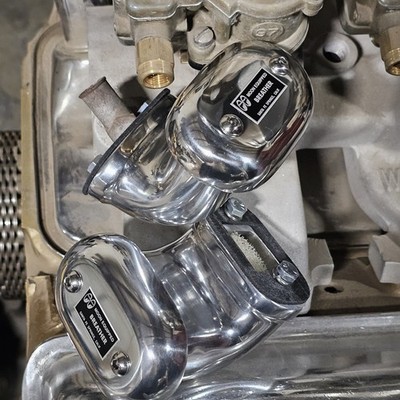 Pair MOON BREATHERS Valve Cover Crankcase vtg Hot Rod Drag Racing