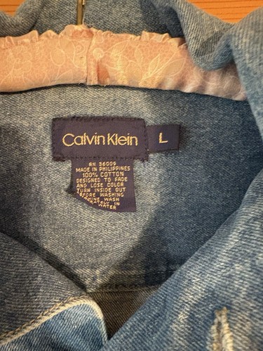 Vintage Calvin Klein Denim Trucker Jacket Size L Made In USA - Picture 2 of 11