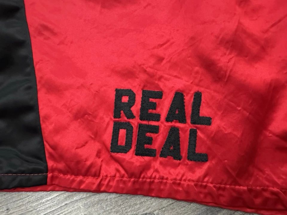 Evander Holyfield Boxing Shorts “Real Deal” Ringside Red & Black Adult Sports - Image 4 of 4
