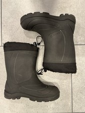 Kids Kamik Boys Rubber Mid-Calf Pull On Rain Boots With Insert Black Size 1