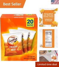 Cheddar Cheese Crackers, Baked Snack Crackers, 1 oz On-the-Go Snack Packs, 20...