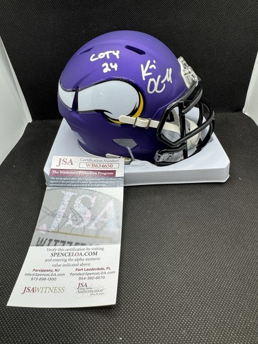KEVIN O'CONNELL signed MINNESOTA VIKINGS SPEED Mini Football Helmet w/ COA JSA - Picture 4 of 5