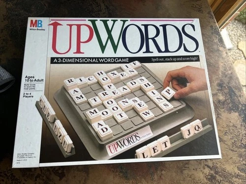 Vintage 1988 Milton Bradley Upwords 3D Word Board Game Complete w/ Instructions