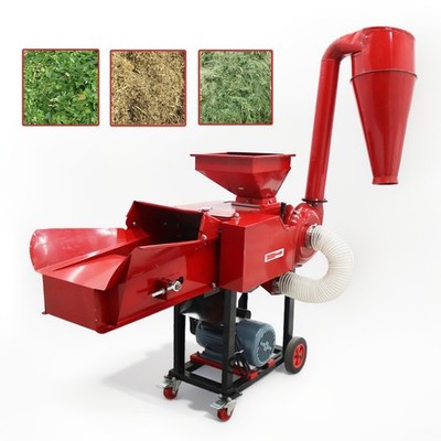 Dry-Wet Straw Fodder Crusher Hay Cutter Grain Grinder for Animal Feed 220V 3KW
