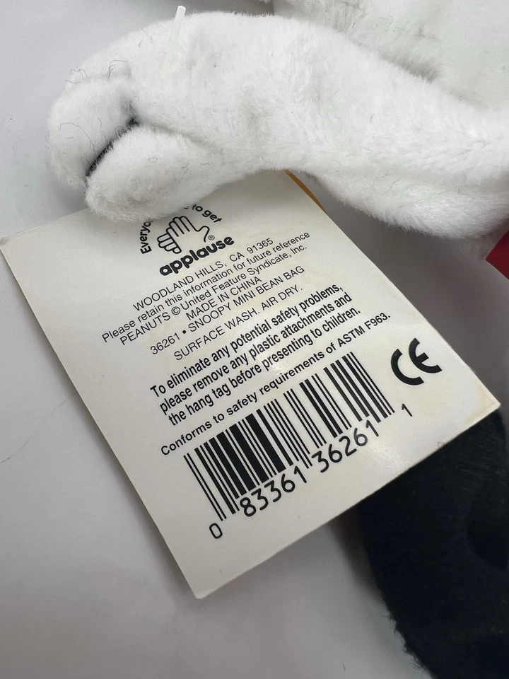 Mini bolsa de frijoles Peanuts Snoopy juguete de peluche aplausos nuevo con etiquetas Foto 4 de 4