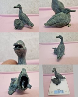 Enten Messing Figuren Skulpturen Garten Deko Höhe 16 5 cm / 0 86 kg