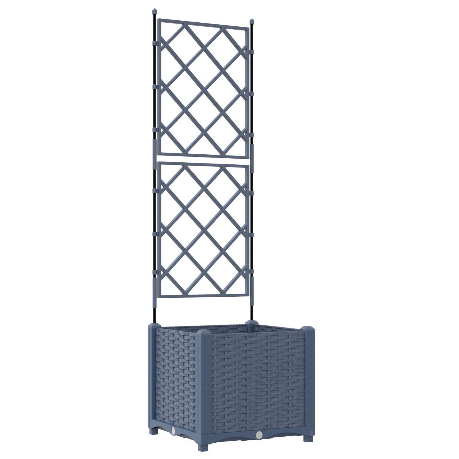 vidaXL Vaso da Giardino con Trellis Grigio 40x40x143 cm