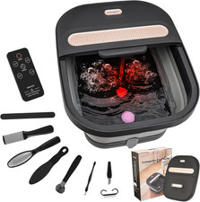 Collapsible Foot Spa Bath with Massager and Heat and Bubble Jets, Temperature Co