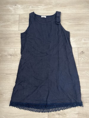 Bellambra Relaxed Linen women’s Dress Blue Size M Made in Italy