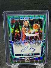 2024 Donruss Optic - Jaden Ivey Signature Series GREEN SEISMIC /35 PISTONS