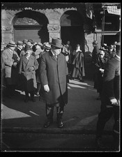 Photo:William H. Taft 1924 Politician Street Scene Crowd Hat Coat