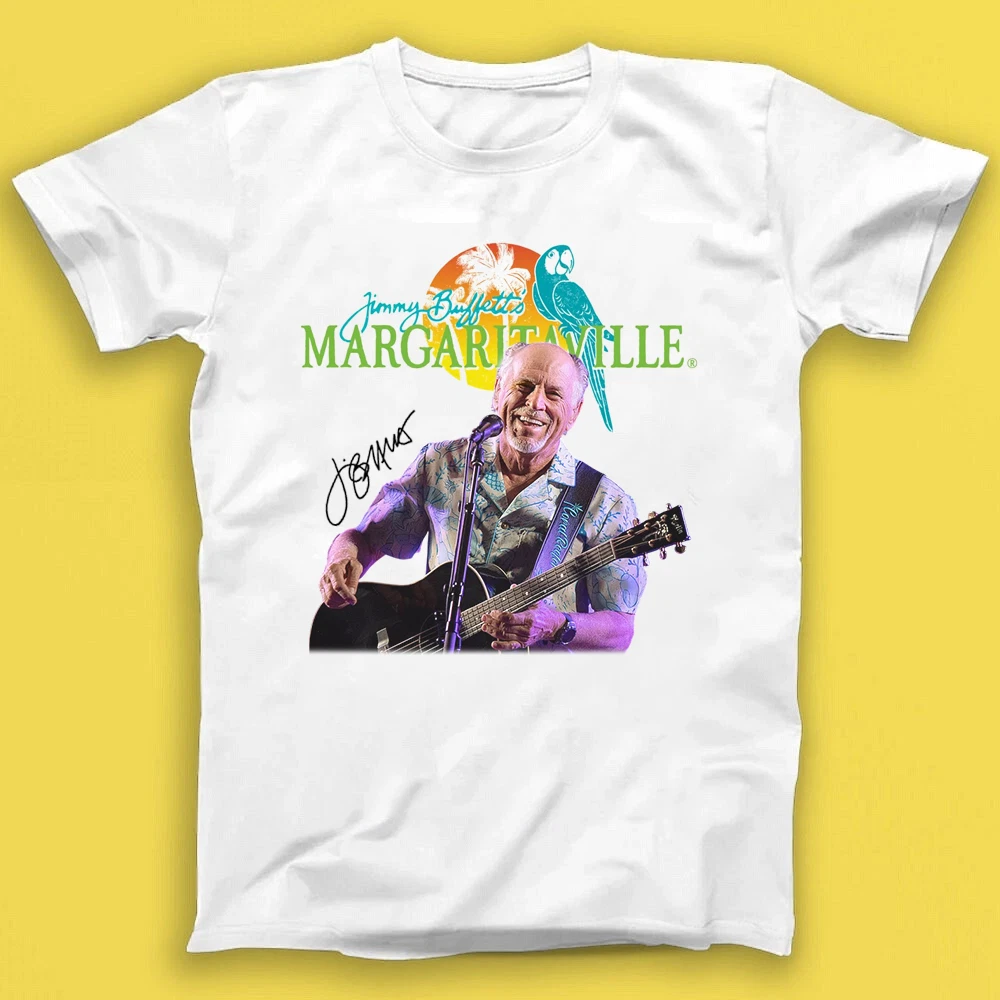 Jimmy Buffett Album Signature S-5XL Shirt Unisex White