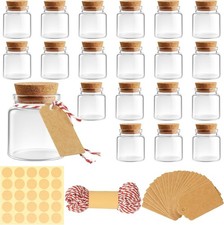 20 Pack Small Glass Jars with Lids - 1.7 oz Empty Mini Potion Bottles with Cork