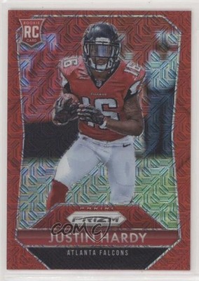 2015 Panini Prizm Rookies Red Mojo Prizm 4/99 Justin Hardy #254 Rookie RC i9x